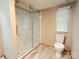 Updated bathroom with a glass shower and modern toilet at 288 John L Hudson Sr Rd, Lancaster, SC 29720