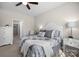 Comfortable bedroom with a view of the hallway and walk-in closet boasts modern decor and accents at 305 Kentmere Ln, Clover, SC 29710
