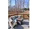 A seating area on the back deck featuring an outdoor fire pit at 312 Sailwinds Rd, Mooresville, NC 28115