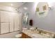 Bathroom featuring vanity, walk-in shower, and granite countertops at 3199 Harmony Rd, Catawba, SC 29704