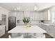 Bright kitchen showcasing stainless appliances, shaker cabinets, and spacious island with bar seating at 491 Creevy Nw Dr, Concord, NC 28027