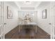 Stylish home office with hardwood floors, tray ceilings, and natural light at 491 Creevy Nw Dr, Concord, NC 28027