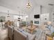 Open-concept living space with a modern kitchen, fireplace, and comfortable seating at 5101 Thornhill Dr, Gastonia, NC 28052