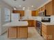 Functional kitchen with stainless steel appliances, wooden cabinets and a center island at 725 Rock Lake Gln, Fort Mill, SC 29715