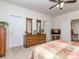 Light-filled primary bedroom with dresser and neutral carpet at 841 Platinum Dr, Fort Mill, SC 29708