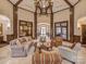 Grand lobby with high ceilings, elegant chandelier, and comfortable seating arrangement at 841 Platinum Dr, Fort Mill, SC 29708