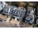 Aerial view of homes showing roof lines, driveways, and surrounding landscaping at 875 Stratford Run Dr, Fort Mill, SC 29708