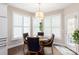 Cozy breakfast nook with a round table, blue upholstered chairs, and lots of natural light at 875 Stratford Run Dr, Fort Mill, SC 29708