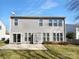 Back exterior featuring gray siding, a sliding glass door, and patio at 9139 Hearst Ct, Charlotte, NC 28269