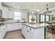 Modern kitchen with white cabinets, pendant lighting, and an island that complements the open-concept design at 2408 Napa Ter, Clover, SC 29710