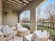 Comfortable covered patio featuring cozy seating and open views, providing a relaxing outdoor space at 1121 Park West Dr, Charlotte, NC 28209