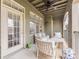 Charming covered patio with cozy seating, ceiling fan, and view, ideal for relaxing and enjoying the outdoors at 1121 Park West Dr, Charlotte, NC 28209