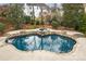 Backyard pool with spa offers a private outdoor oasis, perfect for relaxation and entertainment at 1312 Lookout Cir, Waxhaw, NC 28173