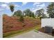 Lush backyard with a newly planted slope, white fence, and concrete patio at 2004 Crooked Oak Ln, York, SC 29745