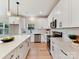 Bright kitchen features white cabinets, quartz countertops and stainless steel appliances at 2615 Brentwood Pl, Charlotte, NC 28208