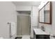 Updated bathroom features shower stall and vanity with sink at 305 Flat Rock St, Clover, SC 29710