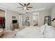 Comfortable main bedroom with closet, carpet floors, and a view of the ensuite bathroom at 333 Dudley Dr, Fort Mill, SC 29715