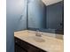 Powder room with a mirror, granite countertop and sink at 439 Newfound Hollow Dr, Charlotte, NC 28214