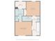 Upstairs floor plan with primary bedroom, bedroom, W.I.C., hall, laundry and three bathrooms with accurate measurements at 508 Summerfield Pl, Belmont, NC 28012