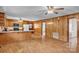 Open floor plan with wood accents and a kitchen island at 6285 Nc 16 N Hwy, Taylorsville, NC 28681