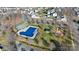 Aerial view of community pool with playground and picnic area at 12028 Regal Lily Ln, Huntersville, NC 28078