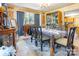 Elegant dining room with chandelier, wallpaper, and decorative accents at 1359 Carmen Ln, Gastonia, NC 28054