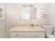 Bathroom featuring vanity with storage, mirror, toilet, and patterned wallpaper at 1893 Hilltop Cir, Gastonia, NC 28054