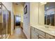 Well-lit bathroom with tiled floors, a vanity with ample counter space, and a shower at 427 Kentmere Ln, Lake Wylie, SC 29710