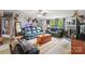 Inviting living room featuring comfortable seating, fireplace and unique wildlife decor throughout the space at 5128 Green Leaf Ct, Mount Holly, NC 28120