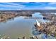 Aerial view of the lakefront property highlighting its expansive waterfront and natural surroundings at 7262 Right Angle St, Sherrills Ford, NC 28673