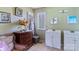 A bathroom featuring a double sink vanity, tiled floors, and a neutral color scheme at 1109 Hemlock Dr, Shelby, NC 28150