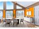 Dining area featuring modern furnishings, large windows, and a bright interior at 1109 Hemlock Dr, Shelby, NC 28150