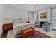 Spacious bedroom with hardwood floors, fireplace, french doors and sitting area at 1414 Biltmore Dr, Charlotte, NC 28207