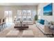 Bright and airy living room with comfortable sofas, large windows, and a modern coffee table at 146 Aberdeen Dr, Salisbury, NC 28144