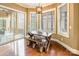 Dining area with wood table and bench seating and a walk out to the exterior at 2036 Rocky Stream Rd, York, SC 29745