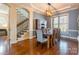 Formal dining room with hardwood floors and updated light fixture at 2036 Rocky Stream Rd, York, SC 29745