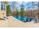 Beautiful in-ground pool surrounded by lounge chairs and lush greenery for a serene backyard oasis at 2036 Rocky Stream Rd, York, SC 29745