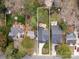 Aerial view of the property, showcasing the lot, home, and surrounding neighborhood at 2626 Palm Ave, Charlotte, NC 28205