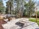 Backyard patio with fire pit, dining area, and landscaped yard at 2626 Palm Ave, Charlotte, NC 28205