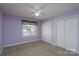 Bedroom featuring neutral carpet, double closets, and a window for natural light at 280 Bonaventure Dr, Salisbury, NC 28147