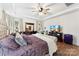 Comfortable main bedroom with ceiling fan, dresser, and TV area with hardwood flooring at 2929 Shumard Dr, Gastonia, NC 28054