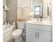 Well-lit bathroom features tiled shower-tub, white vanity with sink, and modern fixtures at 3621 Vallette Ct, Charlotte, NC 28203