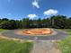 Aerial shot of the recreation area featuring a paved racetrack and green lawns at 104 Trestle Cir, New London, NC 28127