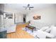 Spacious living room featuring modern decor, hardwood flooring, and an open floor plan at 10836 Clark St, Davidson, NC 28036