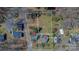 An aerial view shows two single-Gathering homes on adjacent parcels of land surrounded by trees and grassy areas at 133 Sutton S Rd, Fort Mill, SC 29708