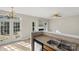 Open-concept kitchen view with a double sink and view to the living area at 13923 Singleleaf Ln, Charlotte, NC 28278