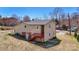 A charming home features back entrance with a red staircase at 1740 Young Dr, Conover, NC 28613