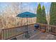 Back deck with a table, umbrella, grill, and space for entertaining at 2592 Brackley Nw Pl, Concord, NC 28027