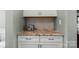 Close up of kitchen countertop with a toaster and a clean white cabinets at 7200 Irongate Dr, Lancaster, SC 29720