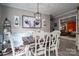 Dining room featuring a farmhouse-style table, unique chairs, and stylish decor at 7271 Hallman Mill Rd, Vale, NC 28168